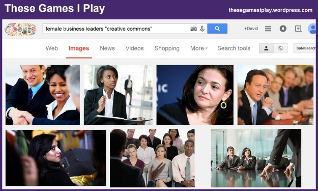 Google Image search result of "female business leaders 'creative commons'" - top rows, (click through for more)